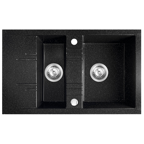 Кухонна мийка з граніту Ferro Mezzo II DRGM3/48/79HA - фото