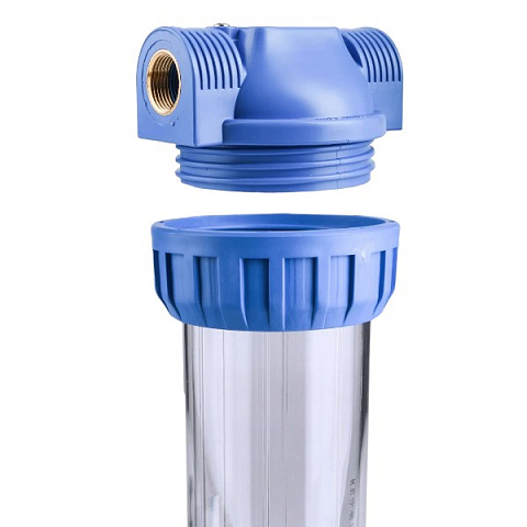 Промывной магистральный фильтр Aquafilter FHPR12-3V_R G1/2'' (латунь) 10'' 45°C 8bar без картриджа - фото