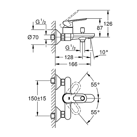 Смеситель для ванной GROHE BauLoop 23603000 - фото