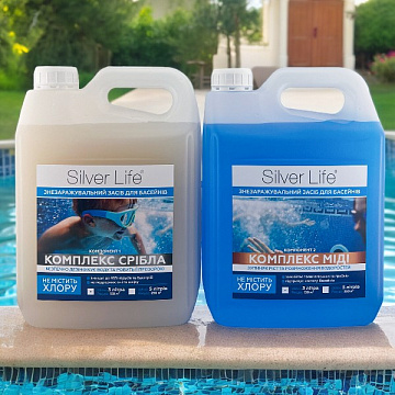 Серебряный бактерицидный комплекс для бассейнов SVOD Silver Life (2*3000 мл) - фото