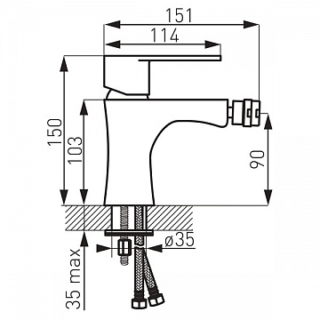 Змішувач для біде FERRO ALGEO BAG6 - фото
