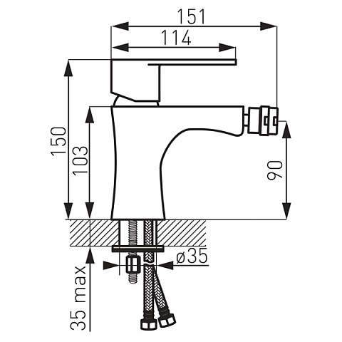 Змішувач для біде FERRO ALGEO BAG6 - фото