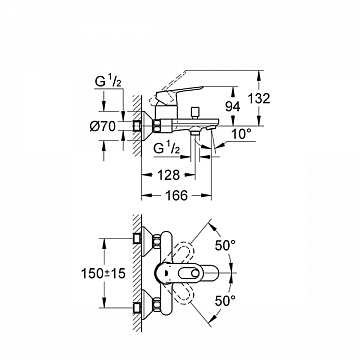 Смеситель для ванной GROHE BauLoop 32815000 - фото