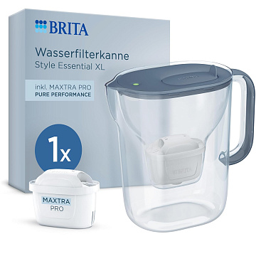 Фільтр-глечик Brita Style Essential XL Mxpro 3.6/2.3л з картриджем, сірий (1058043) - фото