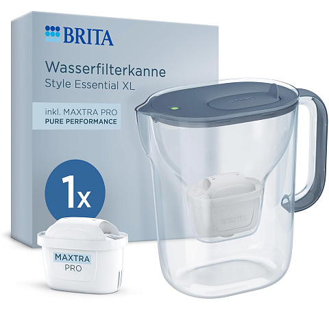 Фильтр-кувшин Brita Style Essential XL Mxpro 3.6/2.3л с картриджем, серый (1058043) - фото