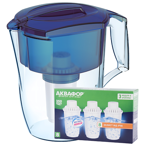 Фільтр-глечик Аквафор Океан А5 синій (глечик + 4 картриджа) - фото