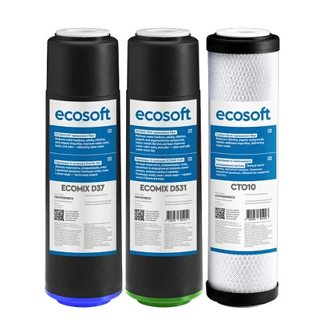 Улучшенный набор картриджей Ecosoft CRV3ECO для проточных фильтров - фото