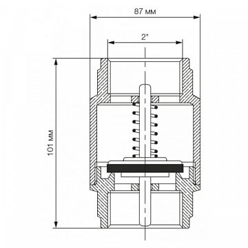 Зворотний клапан Bonomi EUROPA Ø2'' PN18 -20/+100°C, латунний шток (10000014) - фото