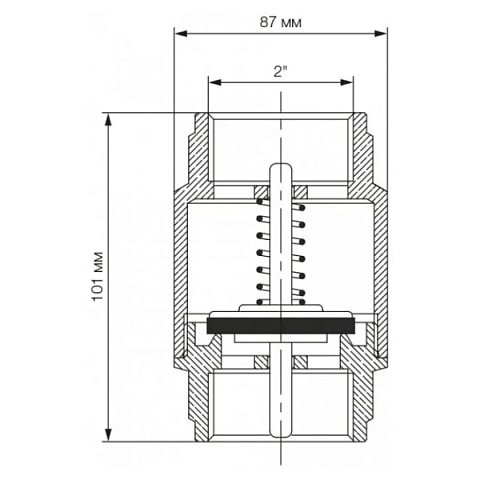 Зворотний клапан Bonomi EUROPA Ø2'' PN18 -20/+100°C, латунний шток (10000014) - фото