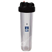 Магистральный фильтр для воды Aquafilter FHBC20BB1/WF20BB1-CL G1'' прозрачный 20BB 45°C 8bar (без картриджа) - фото