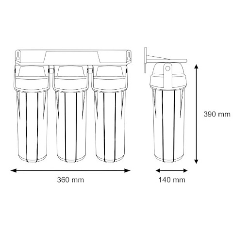 Проточный фильтр питьевой воды Aquafilter FP3-K1 под кухонную мойку с краном питьевой воды - фото