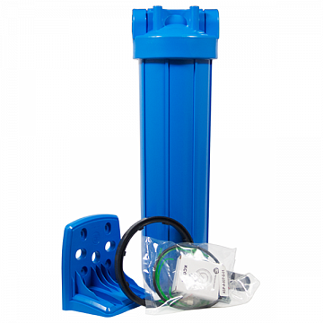 Фільтр для видалення хлору Aquafilter FH20B1-B-WB/BL G1'' (латунь) 20BB 45°C 8bar з манометром (картридж карбон-блок) - фото