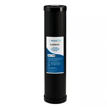 Картридж с кокосовым углем Aqualite GAC20BB Ø107x506мм 45°C (очистка от хлора и органических загрязнений) - фото