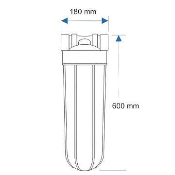 Фільтр для видалення хлору Aquafilter FH20B1-B-WB/BL G1'' (латунь) 20BB 45°C 8bar з манометром (картридж карбон-блок) - фото