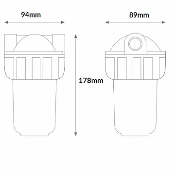Фільтр-колба Atlas Filtri MIGNON PLUS L3P  AS (прозора) Ø1/2" MFO (латунь) 5'' 45°C 8bar RA101P111 - фото