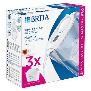 Фільтр-глечик Brita Marella MXpro 2.4/1.2л білий + 3 картриджа - фото