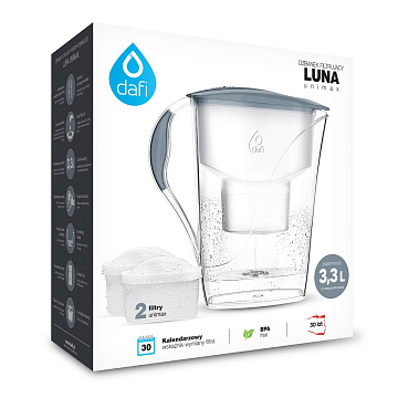 Фильтр-кувшин Dafi Luna Unimax Серый 3,3/1,5л (кувшин + 2 картриджа) - фото