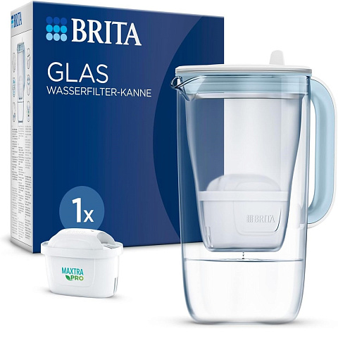 Скляний фільтр-глечик Brita Glass 2,5/1,5л з картриджем Maxtra Pro - фото