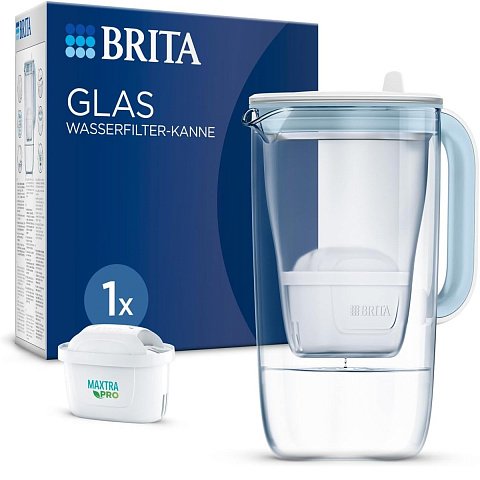 Скляний фільтр-глечик Brita Glass 2,5/1,5л з картриджем Maxtra Pro - фото