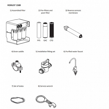 Фільтр зворотного осмосу Ecosoft RObust 1500ECO 100л/год (без бака) - фото