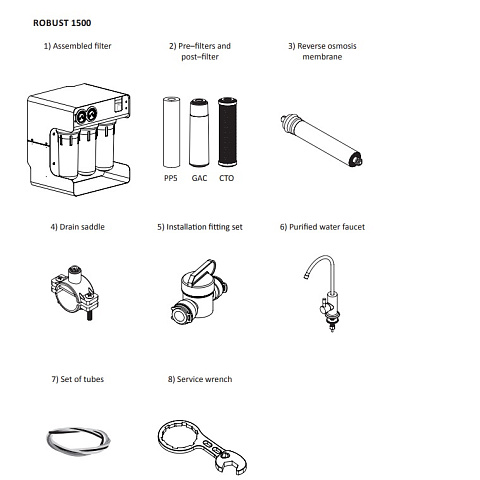 Фільтр зворотного осмосу Ecosoft RObust 1500ECO 100л/год (без бака) - фото