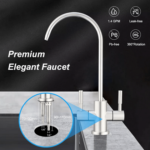 Кран для фильтра Aqualite Modern SUS2 (нержавейка) - фото