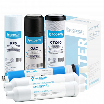 Набір картриджів Ecosoft RO6 для фільтрів зворотного осмосу - фото