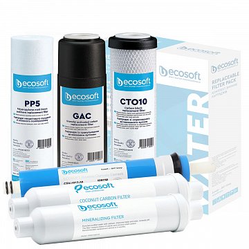 Набір картриджів Ecosoft RO6 для фільтрів зворотного осмосу - фото