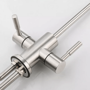 Подвійний кран для фільтра Aqualite Modern SUS2 (нержавійка) - фото