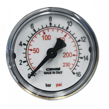 Манометр CEWAL Ø50, 1/4'', 16 бар, фронтальный (91459511) - фото