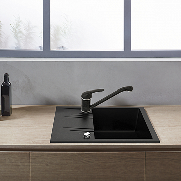 Кухонна мийка з граніту Ferro Mezzo II DRGM/48/58HA - фото