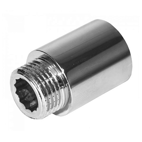 Латунный удлинитель ВР-НР General Fittings 1/2'' 25 мм (хром) - фото