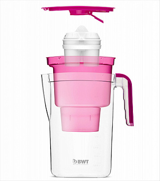 Фільтр-глечик BWT Vida electronic 2.6/1.4л (рожевий) з картриджем BWT Duomax - фото