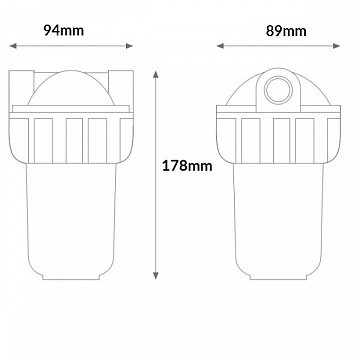 Фильтр от накипи угловой Atlas Filtri Dosafos Mignon Plus S3P G1/2'' (латунь) 5'' 35°C 5bar (с кристаллами полифосфата) RA403P511 - фото