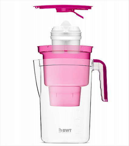 Фільтр-глечик BWT Vida electronic 2.6/1.4л (рожевий) з картриджем BWT Duomax - фото