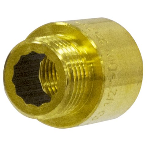 Латунный удлинитель ВР-НР General Fittings 1/2'' 20 мм - фото