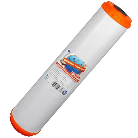 Картридж з кокосовим вугіллям Aquafilter FCCBHD20ВВ Ø107x506мм 45°C (очищення від хлору та органічних забруднень) - фото