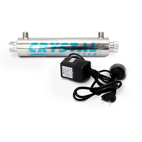 УФ установка для обеззараживания воды Crystal UV-2GPM 450л/час 16Вт G1/2'' 40°C 6bar (ультрафиолетовая лампа) - фото