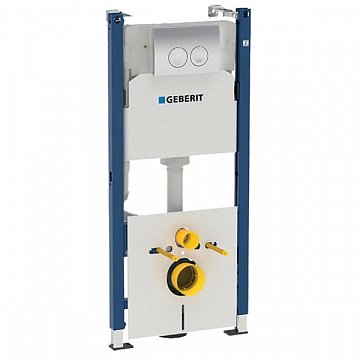 Інсталяція для підвісних унітазів Geberit Duofix з клавішею Delta 21 (458.126.00.1 + 115.125.21.1) - фото