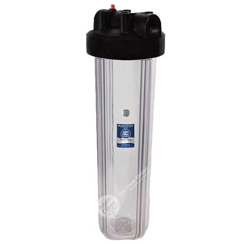 Магистральный фильтр для воды Aquafilter FHBC20BB1/WF20BB1-CL G1'' прозрачный 20BB 45°C 8bar (без картриджа) - фото