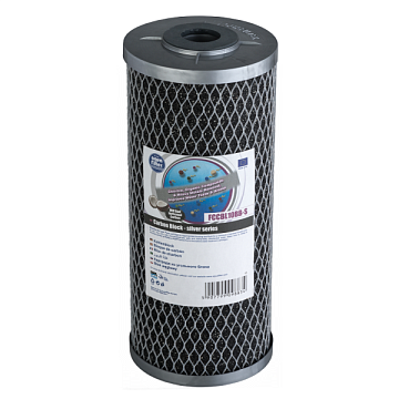 Картридж со прессованным активированным углем Aquafilter FCCBL10BB-S Ø107x250мм 45°C (очистка от хлора и органических загрязнений) - фото