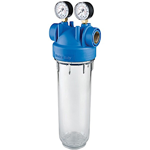 Фільтр-колба Atlas Filtri DP M MONO TS (прозр.)  Ø1/2'' OT (латунь) 10'' 45°C 8bar KIT ZA1380331 - фото