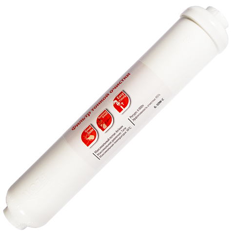 Угольный постфильтр Raifil IL-10W-C (резьба G1/4'') для систем обратного осмоса - фото