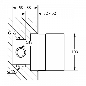 Внутрішня частина для змішувача прихованого монтажу Kludi Pure&Easy 38828 - фото