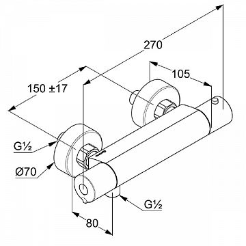 Змішувач для душа Kludi Zenta з термостатом 350020538 - фото