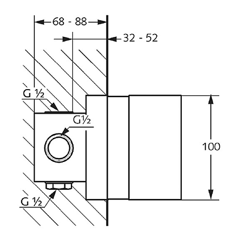 Внутрішня частина для змішувача прихованого монтажу Kludi Pure&Easy 38828 - фото