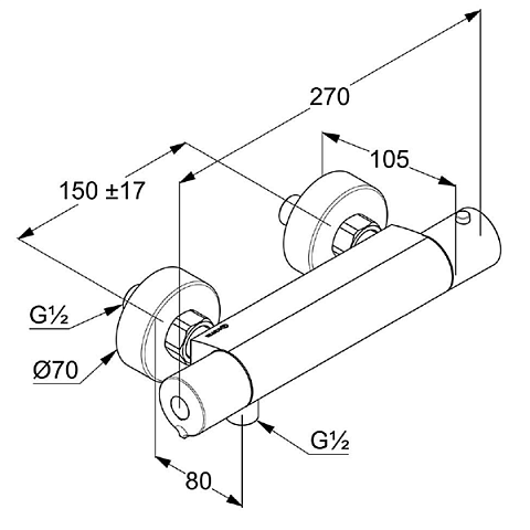 Змішувач для душа Kludi Zenta з термостатом 350020538 - фото