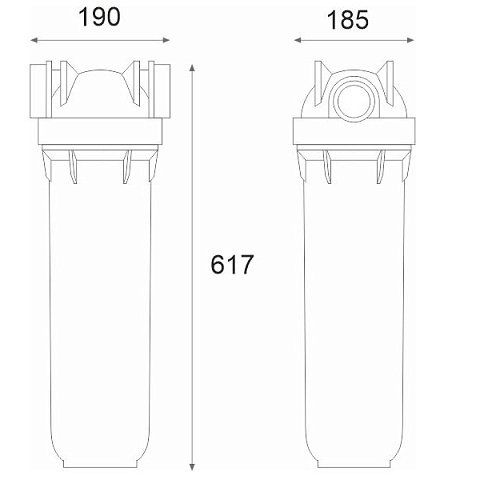 Фильтр-колба Atlas Filtri DP BIG TS (прозрачная) Ø1'' IN (пластик) 20'' 45°C 8,3bar KIT ZA1800711 - фото