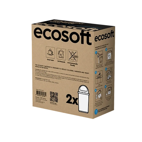Комплект покращених картриджів ECOSOFT для фільтрів-глечиків 2 шт (CRVK2ECO) - фото