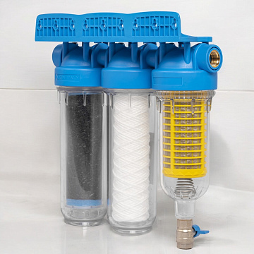 Фільтр Atlas HYDRA RAINMASTER TRIO Ø1/2'' + картриджі RAH, LA, FA 45°C 8bar RA6095214 - фото